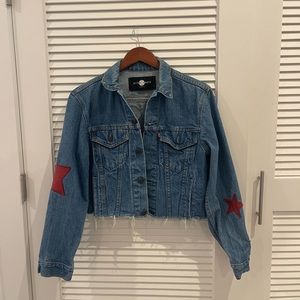 Levi’s x Nasty Gal Denim Jacket with red leather stars